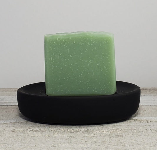 Greenish blue colored handmade soap