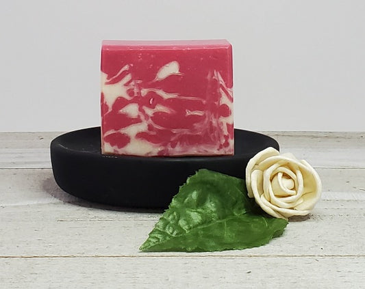 pink and white swirl handmade soap