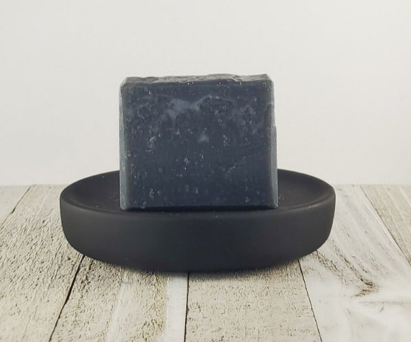 Grey colored handmade soap