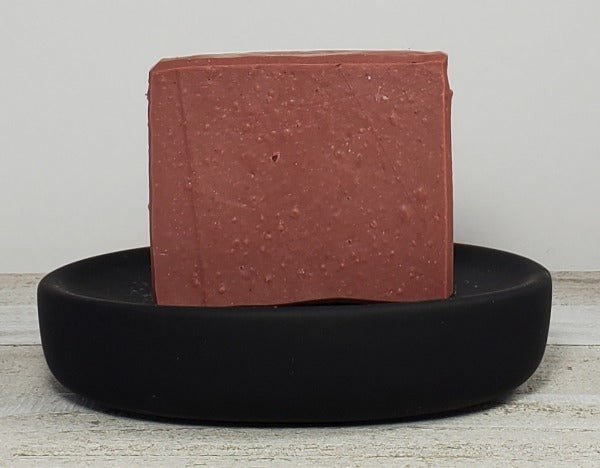 Burgandy colored handmade soap